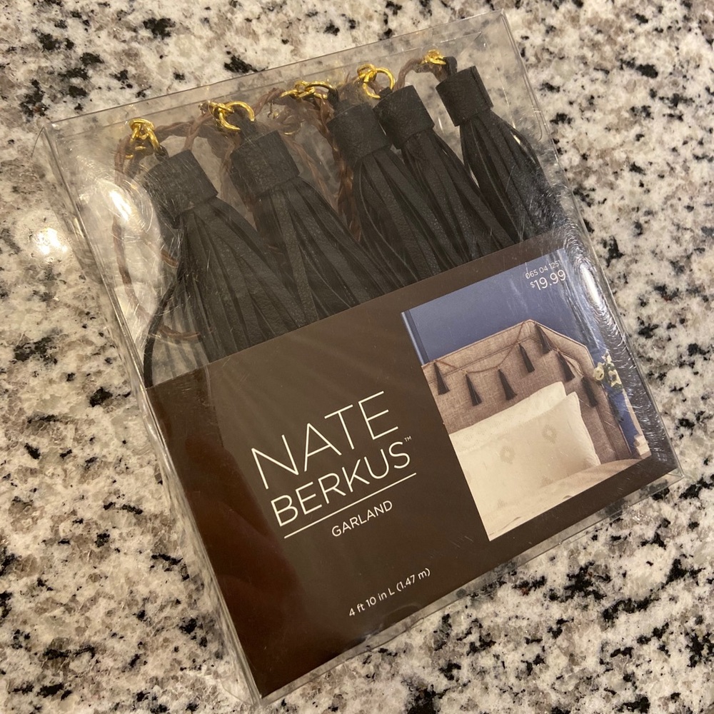 Nate Berkus Black Leather Tassel Garland